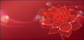Ai Format, Keyword: Vector Material, Flowers, Dreamy Background, Lotus Flowers, Smoke, Red, Flashing