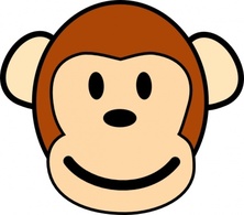 Animals Benji Park Baby Head Monkey Outline Happy Face Cartoon Free Mammals Cute Animal Mammal ...