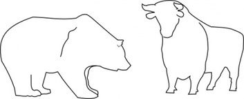 Animals Outline Bull Stock Wild Bear Strong Market Loss Sotck Market Profits Losses