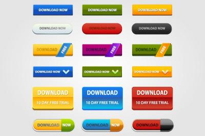 Attractive Web Design Vector Buttons