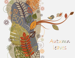 Autumn Leaves with bird vector