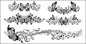 Beautiful butterfly pattern vector material
