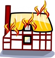 Building House Home Fire Cartoon Houses Burning Insurance Burn Accident Loss Robbery Fires