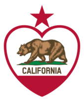 California Flag Heart - Star on Top
