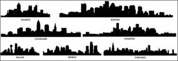 City silhouette vector material -2