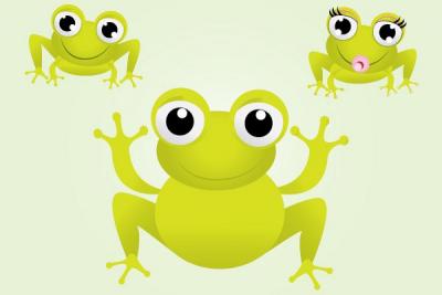 Cute Little Frogs Vector