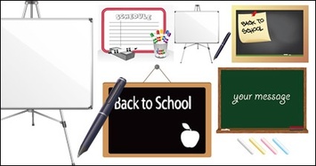 eps format, including jpg preview, keyword: Vector blackboard, whiteboard, teaching tools, stationery, school supplies, chalk, ...