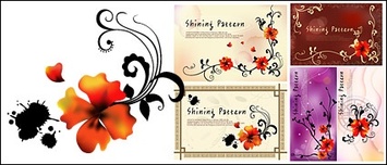 eps format, keyword: red flowers, Mexico, patterns, fantasy background