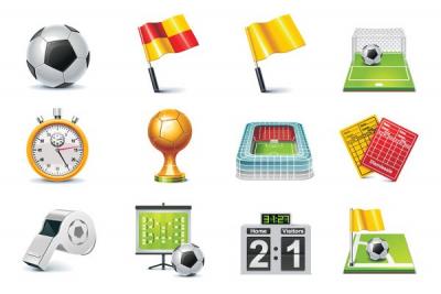 Football Match 3D Vector Icons