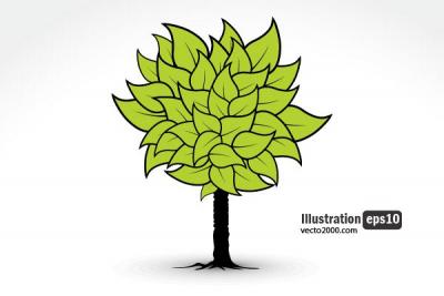 Green Leaf Tree Vector