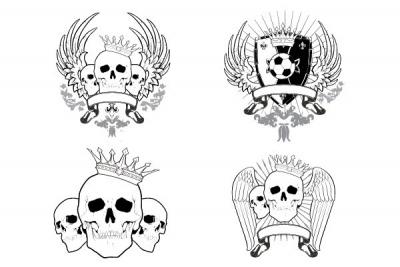 Grunge Skulls Vector Elements