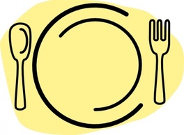 Icon Food Bowl Plate Dan Outline Symbol Silhouette Cartoon Dish Free Knife Logo Fork Plates ...