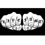 Live Fast Knuckle Tattoo Vector