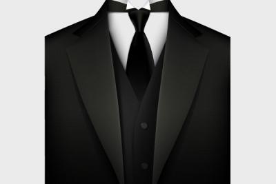 Men's Formal Black Suit Vector
