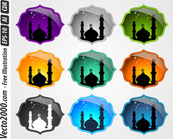 Mosque Icons Set .Vector Icons