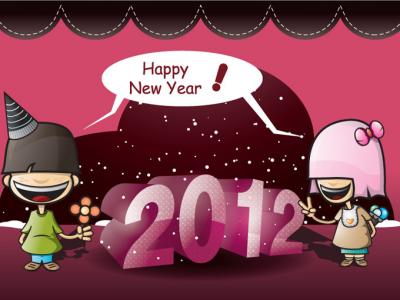 New Year Cartoon Illustration