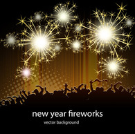 New Year Fireworks Vector Graphic