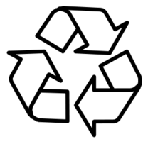 Recycling Symbol 3 Arrows Black Outline