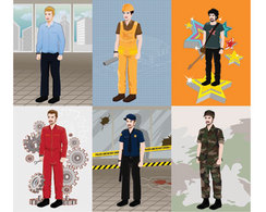 six Illustration of Professional People