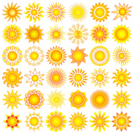 Sun Symbols Collection Vector
