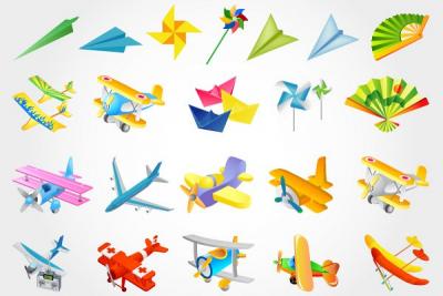 Toy Airplanes Vector
