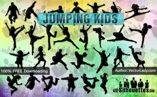 Vector Jumping Kids