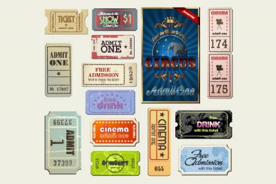 Vintage Cinema Tickets Vector