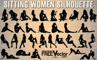 Woman Sitting Silhouette Vector Free