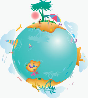 World Vacation Vector Graphic