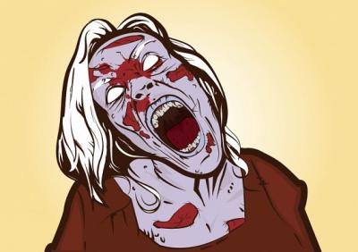 Zombie Girl Vector Illustration